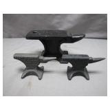 3 Small Cast Iron Anvils
