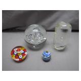 4 Art Glass Paperweights