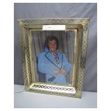 Illuminated Photo of Elvis in Brass Frame