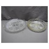 Pressed Glass Serving Trays - Set of Two