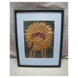 Framed Relief Art of Native American Chief