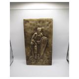 Unique Brass Plated Knight Plaque