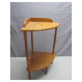 Two-Tier Wooden Corner Stand