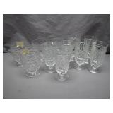12 Glass Goblets With Textured Design