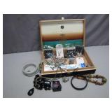 Cigar Box with Costume Jewelry