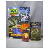 3D Dinosaurs, Buffy Figure, and Baseball VHS