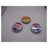 3 Pepsi Bottle Cap Magnets