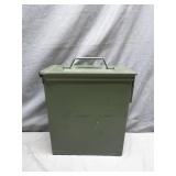 Military Metal Ammo Box With Hinged Lid