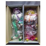 Betty Jane Carter Porcelain Clown Doll Duo