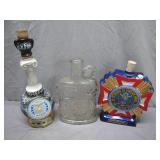 3 Decorative Decanter Bottles
