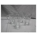 4 Coca-Cola Glass Beer Mugs