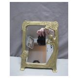 Brass Mirror With Embossed Woman