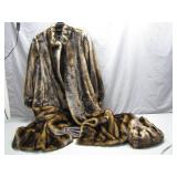 Pamela McCoy Faux Fur Coat With Accessories