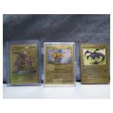 3 Gold Pokemon Trading Cards
