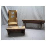 Wooden Shelves and Doll Chair Set