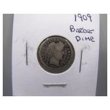 1909 Barber Silver Dime