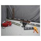 Tools with Levels and Power Saw
