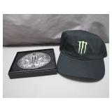 Monster Logo Hat and Belt Buckle Set