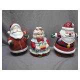 Santa and Mrs. Claus Ceramic Cookie Jar Set