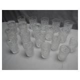 21 Pressed Glass Tumblers