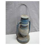 Blue Kerosene Lantern with Embossed Markings
