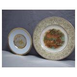 Decorative Plates w/ Unique Scenes-23K Gold Plated