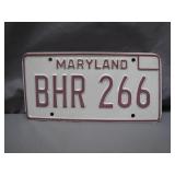 Maryland License Plate Featuring BHR 266