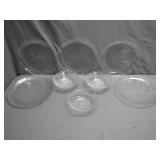 Embossed Clear Glass Plates and Bowls