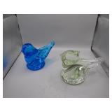 Signed Ron Ray 1998 Glass Art Birds
