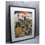 Framed Artwork Depicting Historical Battle Scene