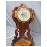Wooden Mantle Clock With Ornate Stand