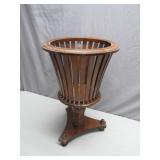 Wooden Slatted plant basket With Pedestal Base