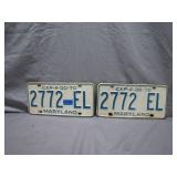 Maryland 1970 License Plates, Matched Pair