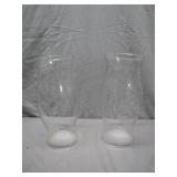 Glass Hurricane Shades With Etched Details