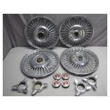 Complete Ford Falcon Hubcap Set with Spinners