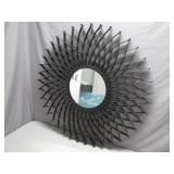 Metal Starburst Mirror With Intricate Frame