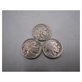 (3) 1930 Buffalo Nickels
