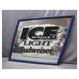 Budweiser Ice Draft Light Mirror Sign