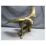Solid Brass Eagle Statue With Outstretched Wings