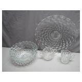 Fostoria Glassware Set in Clear Cube Pattern