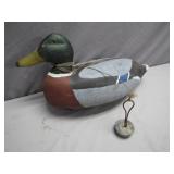 Hand-Painted Wooden Duck Decoy with Weight