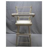 Wooden High Chair with Vintage Aesthetic