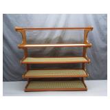 Wooden Shelf Unit with Cane Plastic Shelves