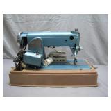 Blue Champion Sewing Machine with Case