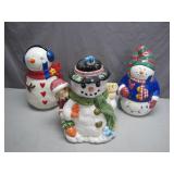 3 Snowman Cookie Jars