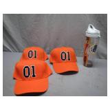 3 'Dukes of Hazzard' Style Caps & Redskins Bottle