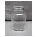 Glass Jar with Metal Lid and Textured Design
