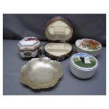Decorative Trinket Boxes and Metal Dish