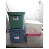 4 Storage Totes in Varied Sizes