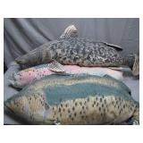 3 Fish-Shaped Plush Pillows